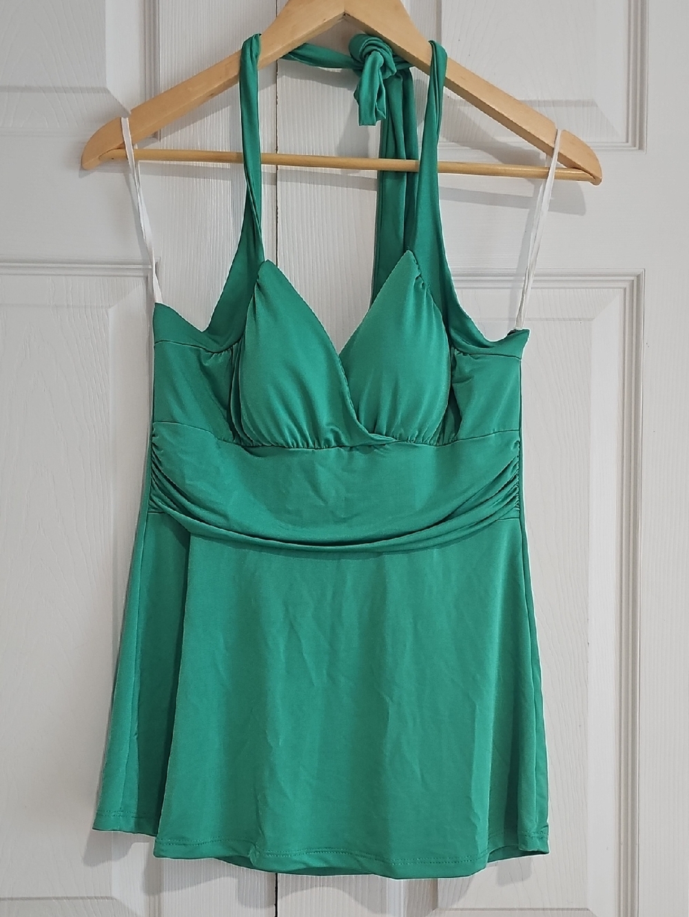💚✨ Unica Emerald Green Halter Blouse Top | Size Large
